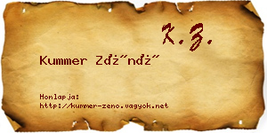 Kummer Zénó névjegykártya